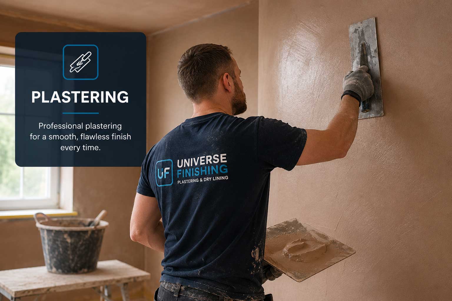Commercial plastering project